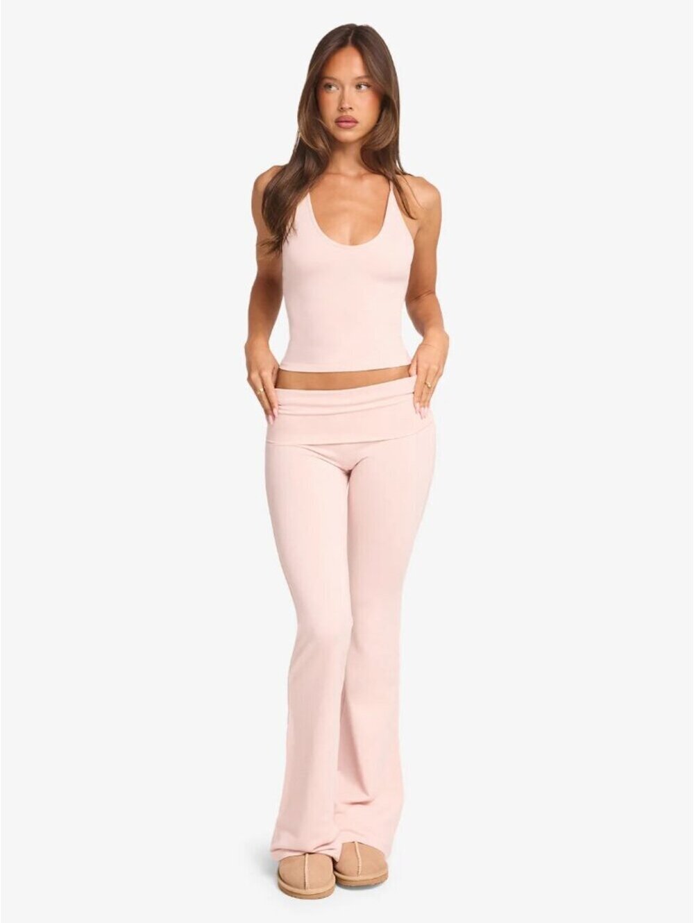 CSB Jersey Flare Pants in Blush, Size Medium